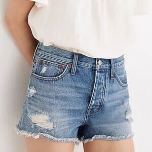 Madewell Distressed Relaxed Denim Jean Shorts in Homecrest Wash- Size 31